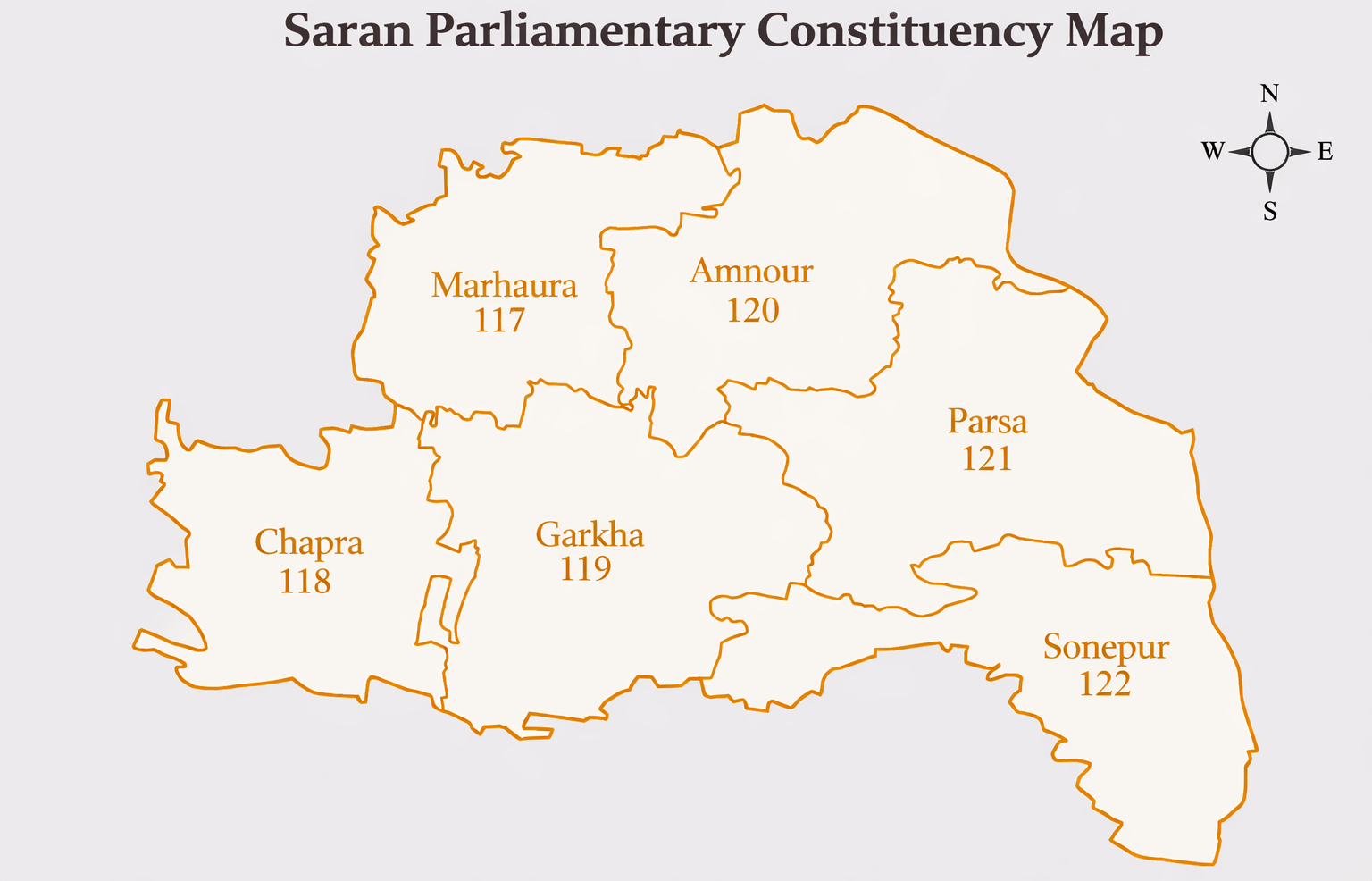 Saran - 20 Loksabha Constituency Map